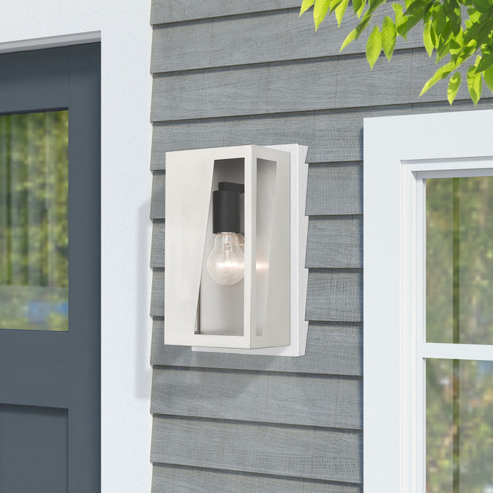 Livex Lighting - 28932-91 - One Light Outdoor Wall Lantern - Forsyth - Brushed Nickel with Black and Brushed Nickel Stainless Steel