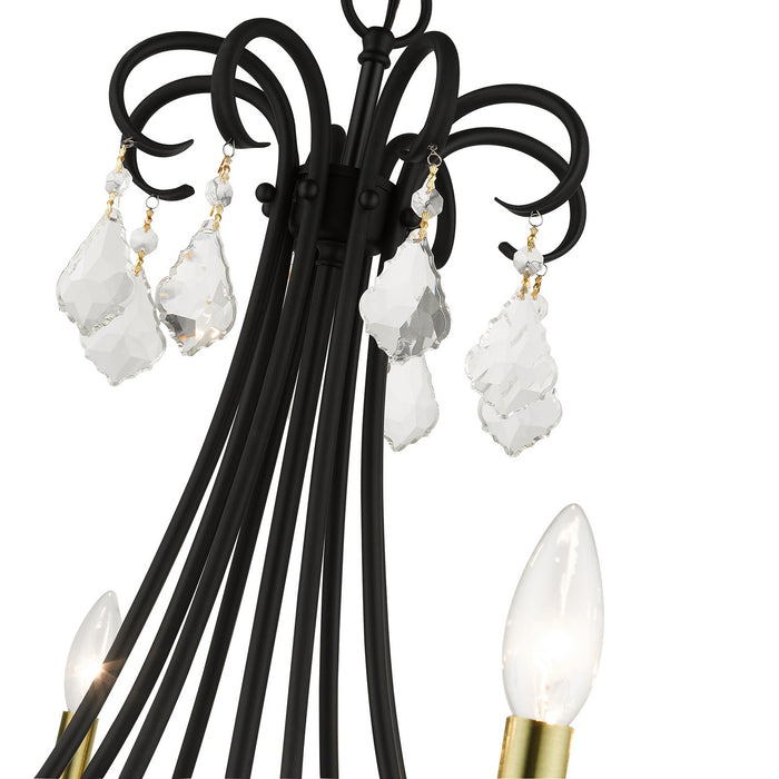 Livex Lighting - 40878-04 - Eight Light Chandelier - Daphne - Black with Antique Brass