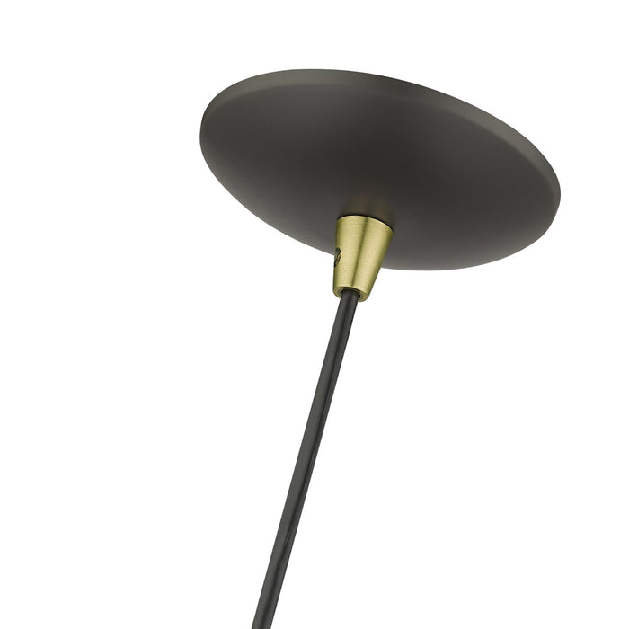 Livex Lighting - 41185-07 - One Light Pendant - Waldorf - Bronze with Antique Brass