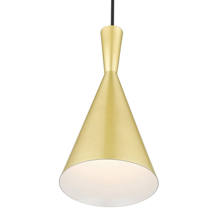 Livex Lighting - 41185-33 - One Light Pendant - Waldorf - Soft Gold with Polished Brass