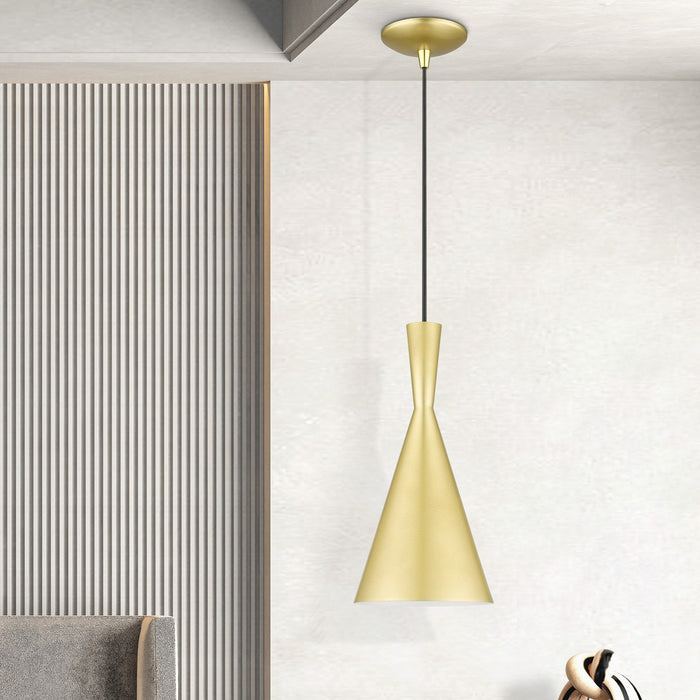 Livex Lighting - 41185-33 - One Light Pendant - Waldorf - Soft Gold with Polished Brass