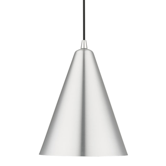 Livex Lighting - 41492-66 - One Light Pendant - Dulce - Brushed Aluminum with Polished Chrome