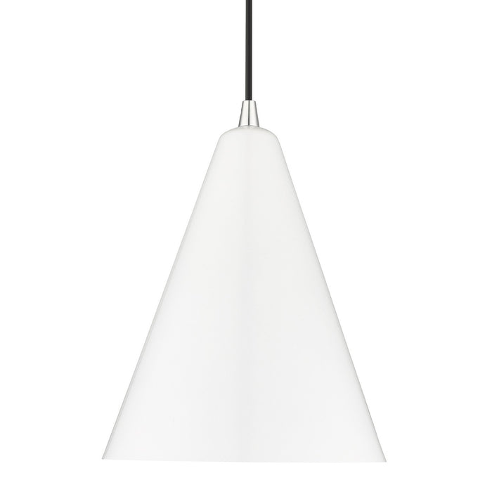 Livex Lighting - 41492-69 - One Light Pendant - Dulce - Shiny White with Polished Chrome