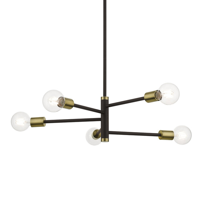 Livex Lighting - 45865-07 - Five Light Chandelier - Bannister - Bronze with Antique Brass