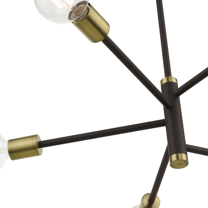 Livex Lighting - 45865-07 - Five Light Chandelier - Bannister - Bronze with Antique Brass