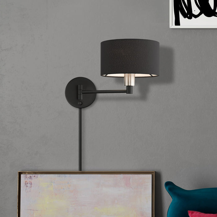 Livex Lighting - 50270-04 - One Light Swing Arm Wall Lamp - Bainbridge - Black with Brushed Nickel