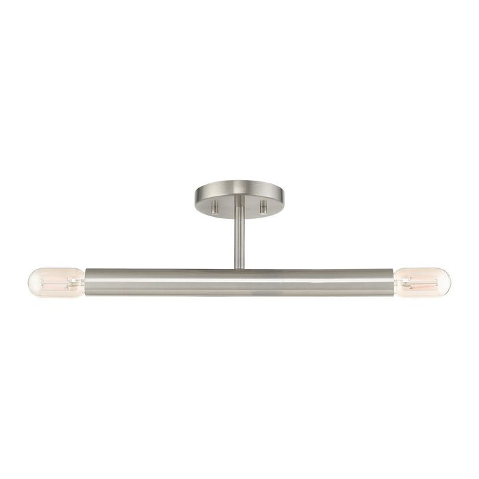 Livex Lighting - 51139-91 - Two Light Semi-Flush Mount - Copenhagen - Brushed Nickel