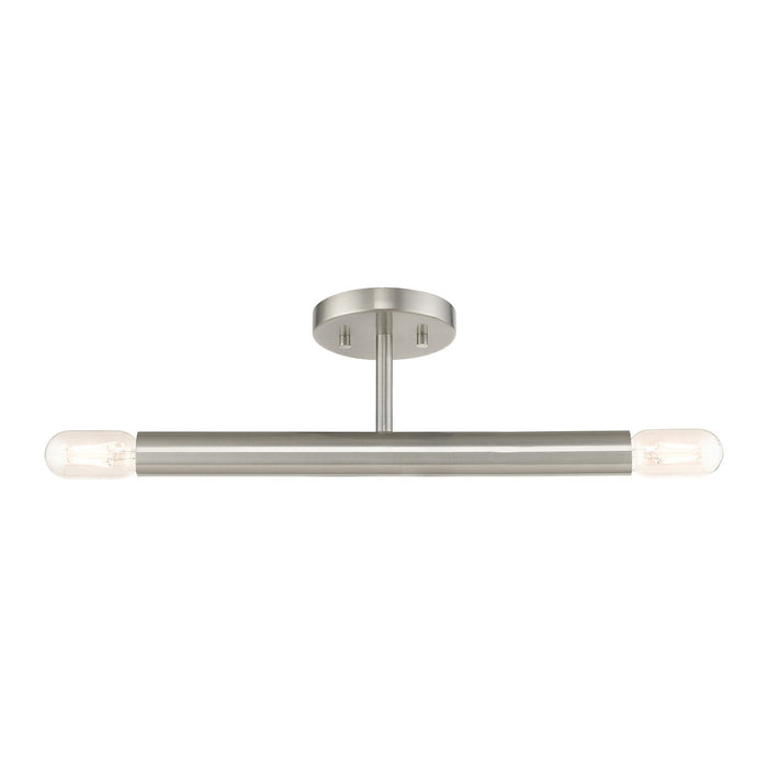 Livex Lighting - 51139-91 - Two Light Semi-Flush Mount - Copenhagen - Brushed Nickel