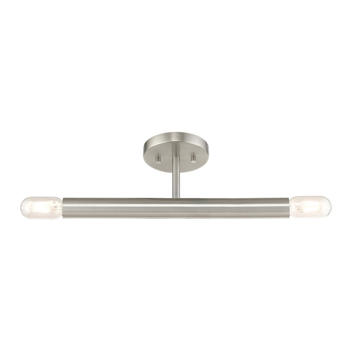 Livex Lighting - 51139-91 - Two Light Semi-Flush Mount - Copenhagen - Brushed Nickel