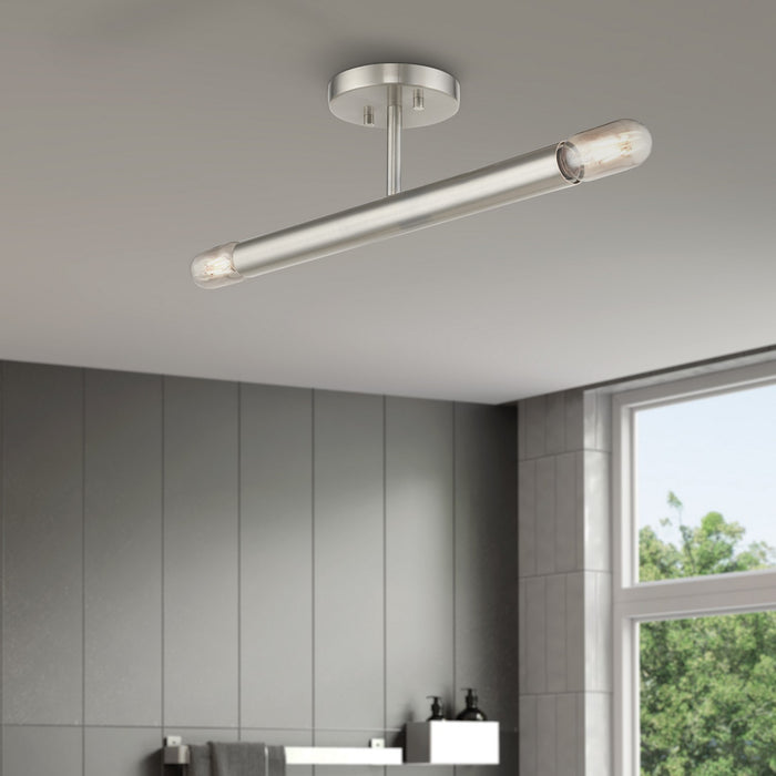 Livex Lighting - 51139-91 - Two Light Semi-Flush Mount - Copenhagen - Brushed Nickel