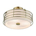 Livex Lighting - 55118-01 - Three Light Semi-Flush Mount - Blanchard - Antique Brass