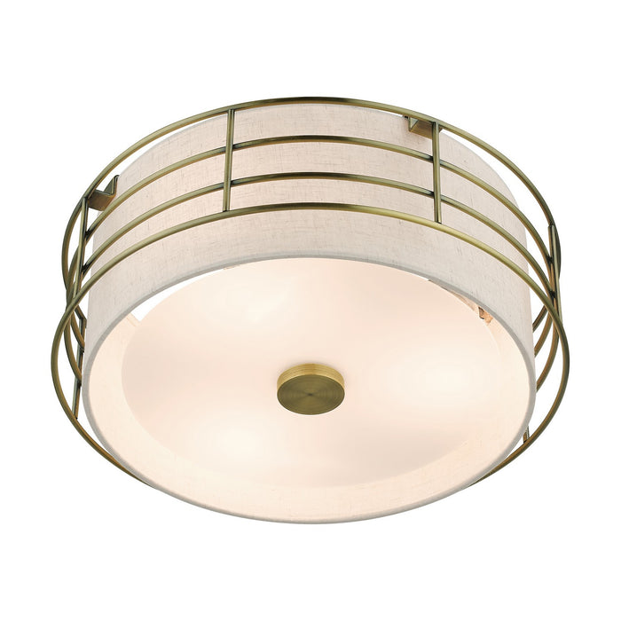 Livex Lighting - 55118-01 - Three Light Semi-Flush Mount - Blanchard - Antique Brass
