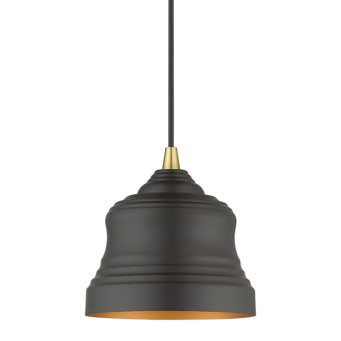 Livex Lighting - 55901-07 - One Light Pendant - Endicott - Bronze with Antique Brass