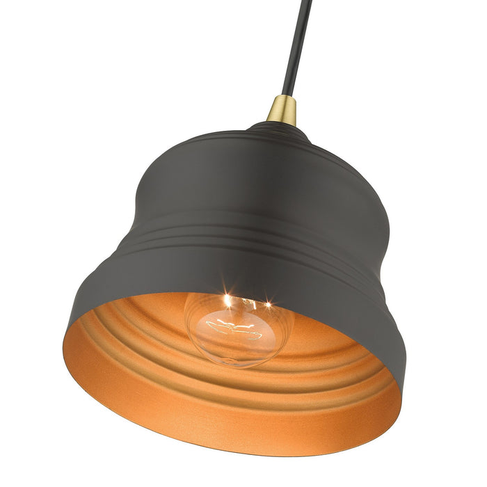 Livex Lighting - 55901-07 - One Light Pendant - Endicott - Bronze with Antique Brass