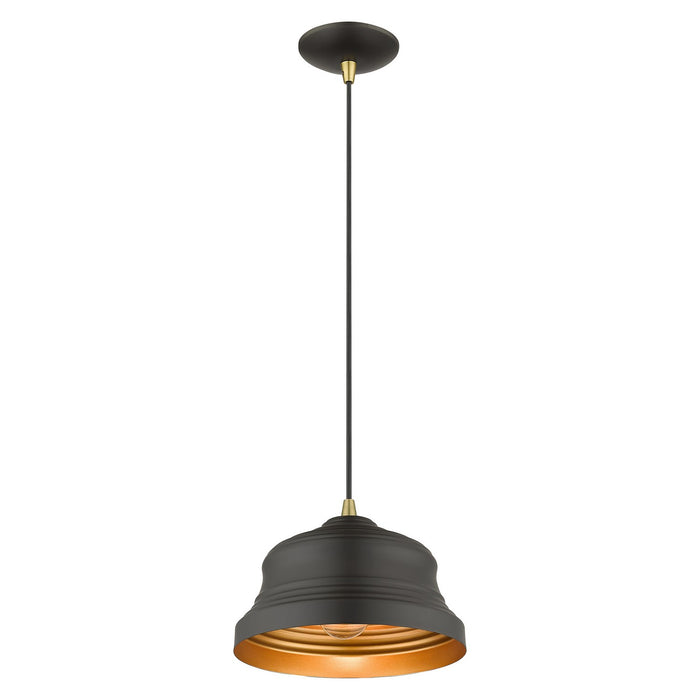 Livex Lighting - 55902-07 - One Light Pendant - Endicott - Bronze with Antique Brass