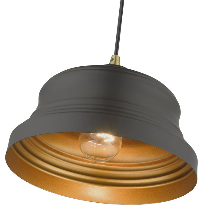 Livex Lighting - 55902-07 - One Light Pendant - Endicott - Bronze with Antique Brass