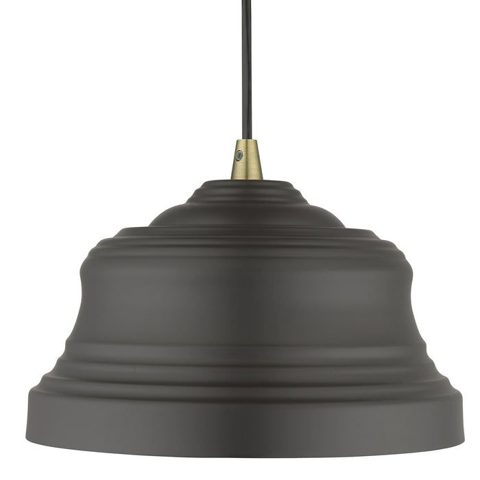 Livex Lighting - 55902-07 - One Light Pendant - Endicott - Bronze with Antique Brass