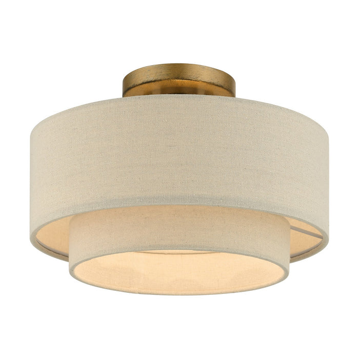 Livex Lighting - 58896-48 - One Light Semi-Flush Mount - Bellingham - Antique Gold Leaf