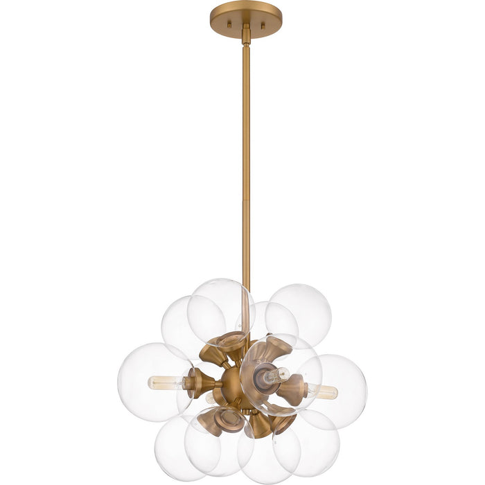 Quoizel - GLI2820BWS - Four Light Pendant - Glinda - Brushed Weathered Brass