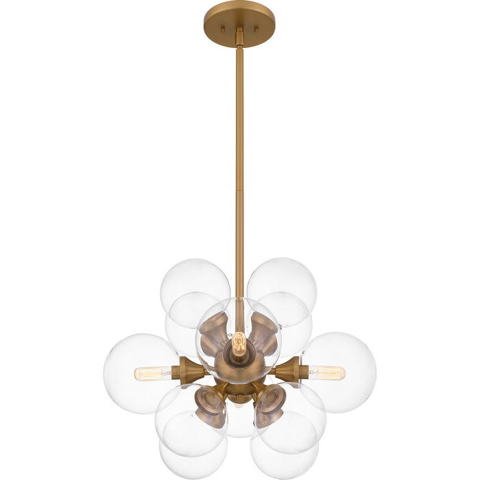 Quoizel - GLI2820BWS - Four Light Pendant - Glinda - Brushed Weathered Brass