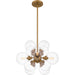 Quoizel - GLI2820BWS - Four Light Pendant - Glinda - Brushed Weathered Brass