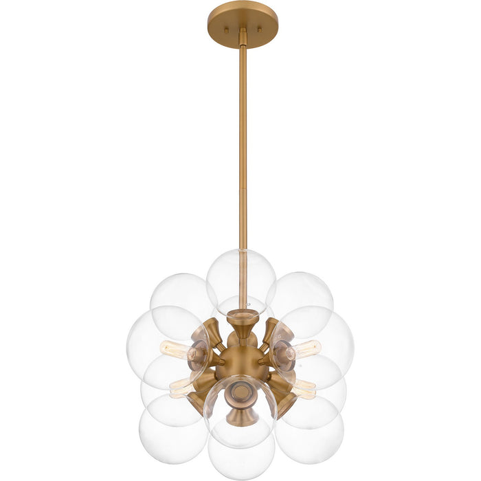 Quoizel - GLI2820BWS - Four Light Pendant - Glinda - Brushed Weathered Brass