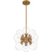 Quoizel - GLI2820BWS - Four Light Pendant - Glinda - Brushed Weathered Brass