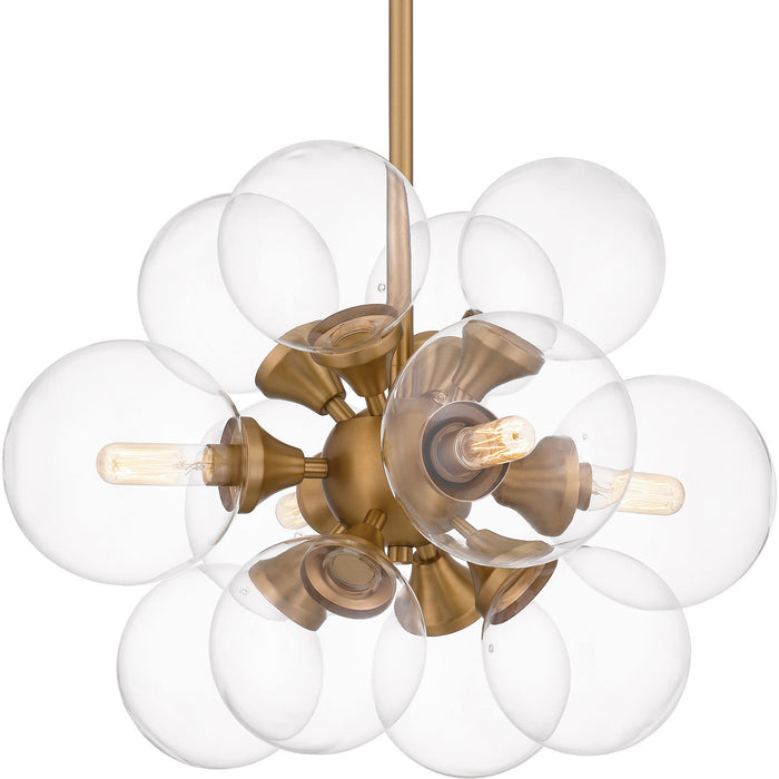 Quoizel - GLI2820BWS - Four Light Pendant - Glinda - Brushed Weathered Brass