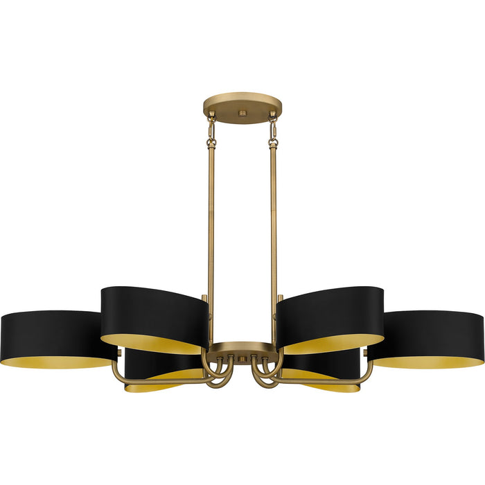 Quoizel - MAD641AB - Six Light Linear Chandelier - Madden - Aged Brass