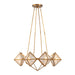 Alora - CH332830VBCR - Eight Light Chandelier - Cairo - Vintage Brass/Clear Ribbed Glass