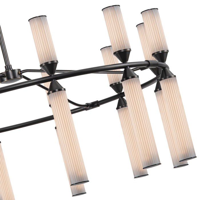 Alora - CH348038UBFR - LED Chandelier - Edwin - Urban Bronze/Frosted Ribbed Glass