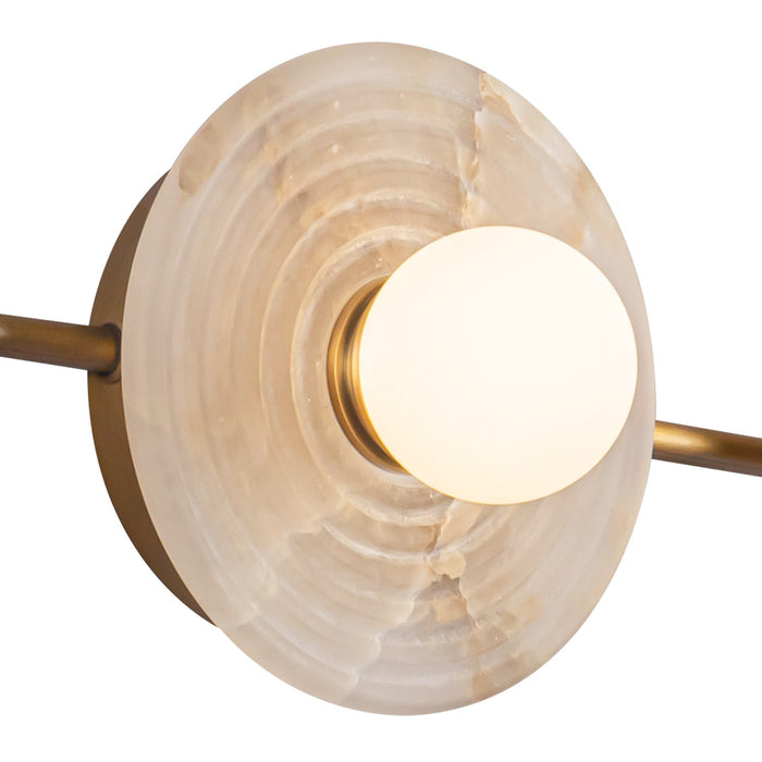 Alora - WV346322VBAR - LED Vanity - Dahlia - Vintage Brass/Alabaster