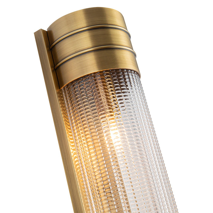 Alora - WV348218VBPG - Two Light Vanity - Willard - Vintage Brass/Clear Prismatic Glass