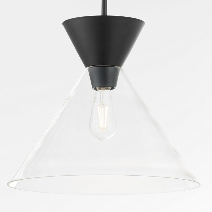 Quorum - 8119-259 - One Light Pendant - Beldar - Matte Black W/ Clear Glass