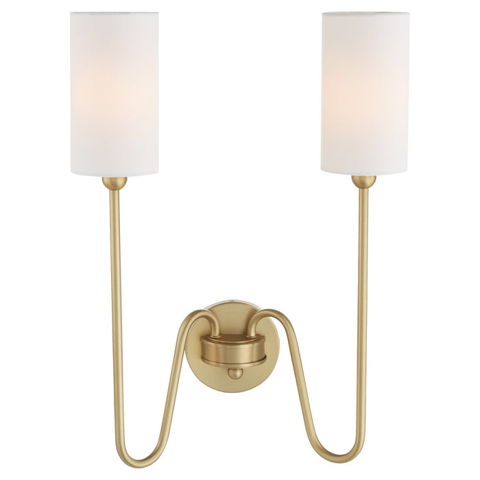 Quorum - 597-2-80 - Two Light Wall Mount - Charlotte - Aged Brass