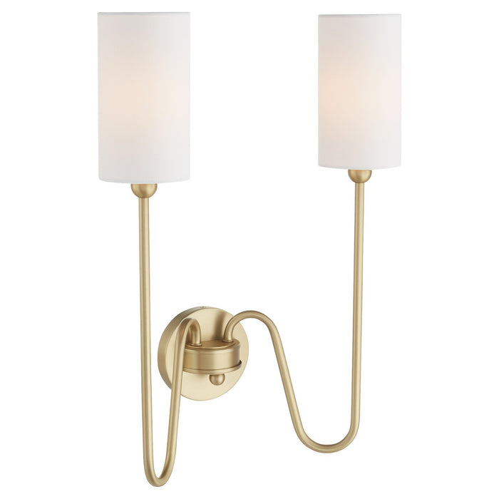 Quorum - 597-2-80 - Two Light Wall Mount - Charlotte - Aged Brass