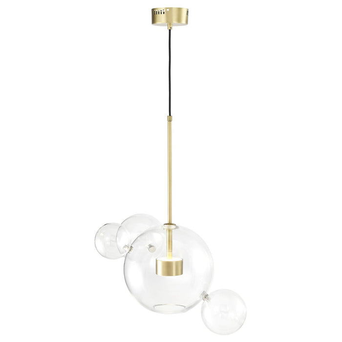 Zeev Lighting - P30103-2-AGB - LED Pendant - Sattelite - Aged Brass